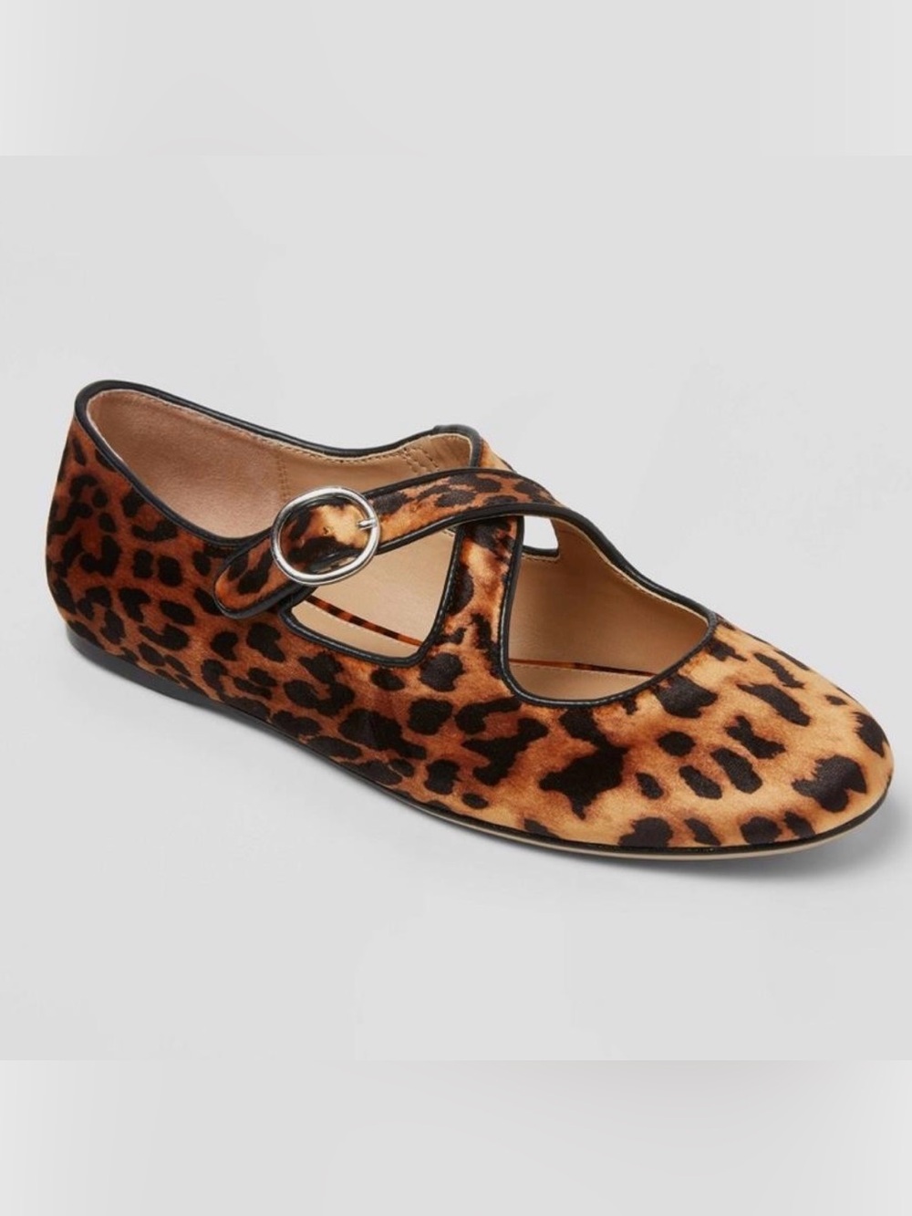 Women's Tasmin Leopard Print Flats - A New Day Light Brown